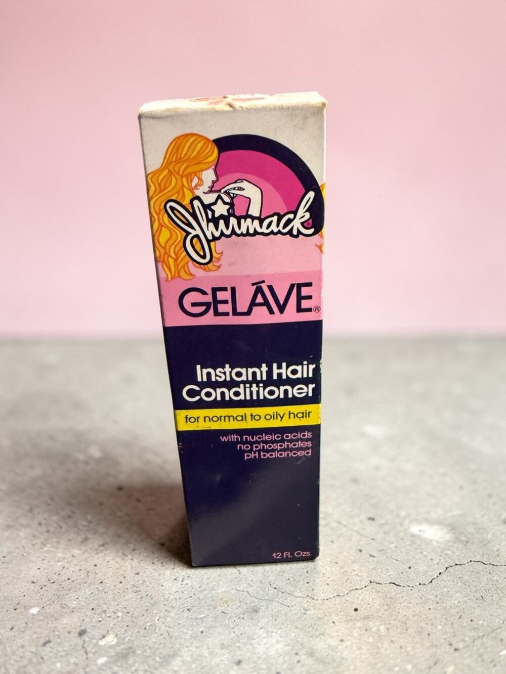 Vintage NOS Jhirmack Gelave Instant Hair Conditioner 12oz Normal Oily Hair